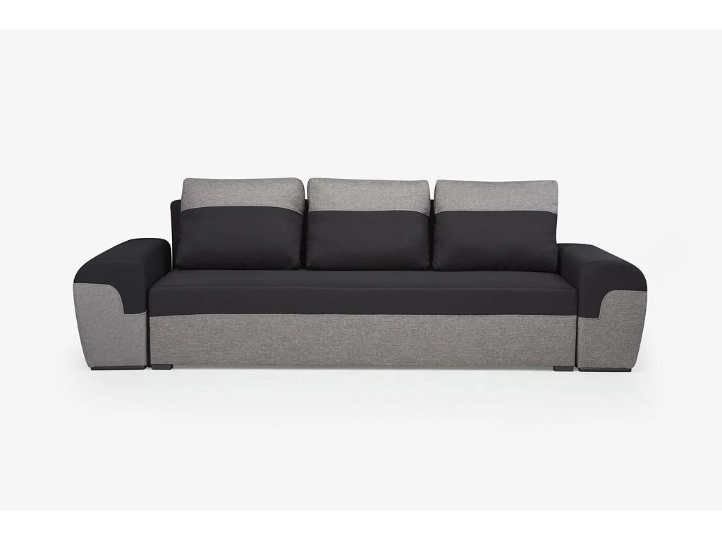 Canapé 3 Places Convertible GABY En Tissu - Bicolore Noir Et Gris Clair 4 Canapé 3 Places Convertible GABY En Tissu - Bicolore Noir Et Gris Clair – Image 4