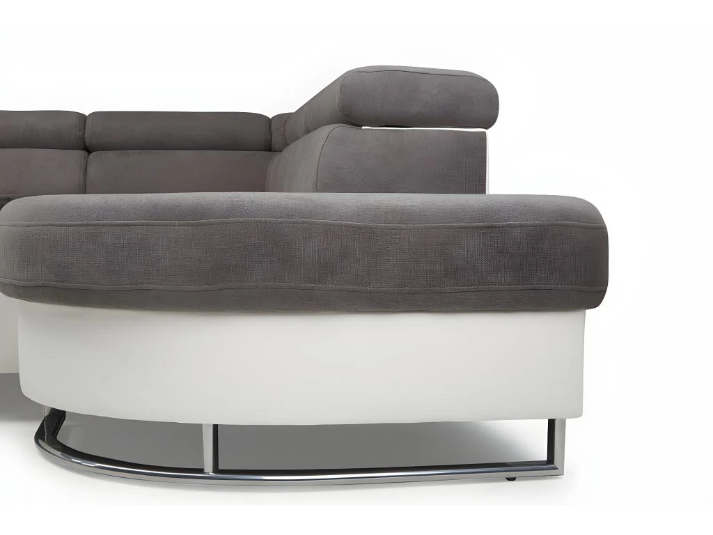 Canapé D'angle Convertible En Tissu Et Simili MYSEN - Blanc Et Gris - Angle Droit 11 Canapé D'angle Convertible En Tissu Et Simili MYSEN - Blanc Et Gris - Angle Droit – Image 11