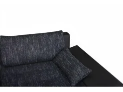 Canapé D'angle Panoramique Convertible Et Réversible En Tissu Et Simili AZELMA - Noir Et Anthracite -Canapé Soldes Boutique canape 474697