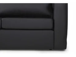 Canapé D'angle Réversible En Simili TALITA - Noir Et Bande Blanche -Canapé Soldes Boutique canape 474729