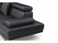 Canapé D'angle XL En Simili ROMAIN - Noir - Angle Gauche -Canapé Soldes Boutique canape 474747