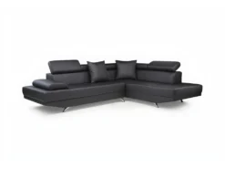 Canapé D'angle XL En Simili ROMAIN - Noir - Angle Droit -Canapé Soldes Boutique canape 474829