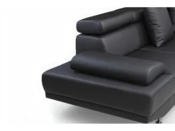 Canapé D'angle XL En Simili ROMAIN - Noir - Angle Droit -Canapé Soldes Boutique canape 474831