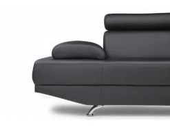 Canapé D'angle XL En Simili ROMAIN - Noir - Angle Droit -Canapé Soldes Boutique canape 474833