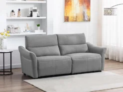 Canapé 3 Places Relax électrique En Tissu RAGNAR - Gris