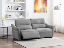 Canapé 3 Places Relax électrique En Tissu RAGNAR - Gris -Canapé Soldes Boutique canape 480629