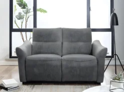 Canapé 2 Places Relax électrique En Tissu RAGNAR - Gris -Canapé Soldes Boutique canape 480691