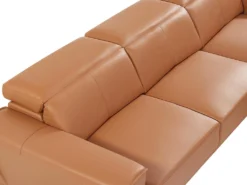 Canapé D'angle Droit En Cuir De Buffle Camel ANDOR -Canapé Soldes Boutique canape 481131