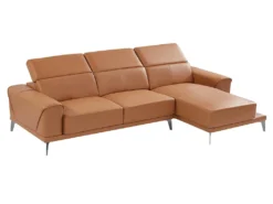 Canapé D'angle Droit En Cuir De Buffle Camel ANDOR -Canapé Soldes Boutique canape 481141