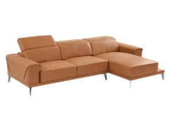 Canapé D'angle Droit En Cuir De Buffle Camel ANDOR -Canapé Soldes Boutique canape 481143