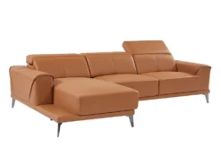 Canapé D'angle Gauche En Cuir De Buffle Camel ANDOR -Canapé Soldes Boutique canape 481147