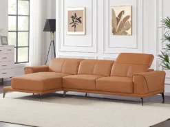 Canapé D'angle Gauche En Cuir De Buffle Camel ANDOR