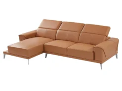 Canapé D'angle Gauche En Cuir De Buffle Camel ANDOR -Canapé Soldes Boutique canape 481157