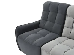 Canapé D'angle Relax électrique Modulable En Velours Gris Clair Et Anthracite ALFORD -Canapé Soldes Boutique canape 481309
