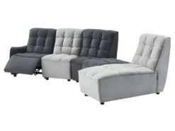 Canapé D'angle Relax électrique Modulable En Velours Gris Clair Et Anthracite ALFORD -Canapé Soldes Boutique canape 481313