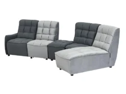 Canapé D'angle Relax électrique Modulable En Velours Gris Clair Et Anthracite ALFORD -Canapé Soldes Boutique canape 481325