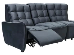 Canapé D'angle Relax électrique Modulable En Velours Anthracite ALFORD -Canapé Soldes Boutique canape 481341