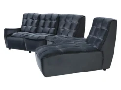 Canapé D'angle Relax électrique Modulable En Velours Anthracite ALFORD -Canapé Soldes Boutique canape 481349