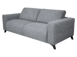 Canapé 3 Places Convertible Express En Tissu MONTASI - Gris - Couchage 140 Cm - Matelas DUNLOPILLO 14 Cm Avec Mémoire De Forme -Canapé Soldes Boutique canape 484445