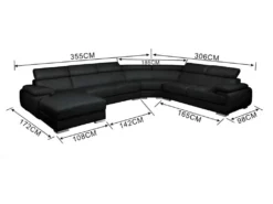 Canapé Panoramique 7 Places En Cuir ELEVANTO - Blanc - Angle Gauche -Canapé Soldes Boutique canape 485173 3