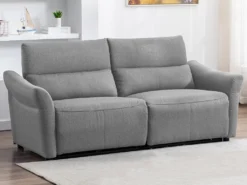 Canapé 3 Places Relax électrique En Tissu RAGNAR - Gris -Canapé Soldes Boutique canape 485509