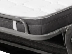 Canapé 3 Places Convertible Express En Tissu MONTASI - Gris - Couchage 140 Cm - Matelas DUNLOPILLO 14 Cm Avec Mémoire De Forme -Canapé Soldes Boutique canape 485621