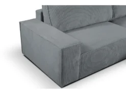 Canapé D'angle Convertible En Velours Côtelé Gris AMELIA De Pascal Morabito - Angle Droit -Canapé Soldes Boutique canape 487115