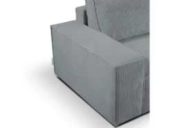 Canapé D'angle Convertible En Velours Côtelé Gris AMELIA De Pascal Morabito - Angle Droit -Canapé Soldes Boutique canape 487123