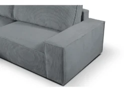 Canapé D'angle Convertible En Velours Côtelé Gris AMELIA De Pascal Morabito - Angle Gauche -Canapé Soldes Boutique canape 487131