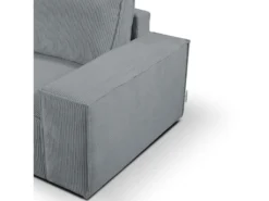 Canapé D'angle Convertible En Velours Côtelé Gris AMELIA De Pascal Morabito - Angle Gauche -Canapé Soldes Boutique canape 487133