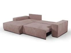 Canapé D'angle Convertible En Velours Côtelé Rose AMELIA De Pascal Morabito - Angle Gauche 10 Canapé D'angle Convertible En Velours Côtelé Rose AMELIA De Pascal Morabito - Angle Gauche -Canapé Soldes Boutique canape 487155