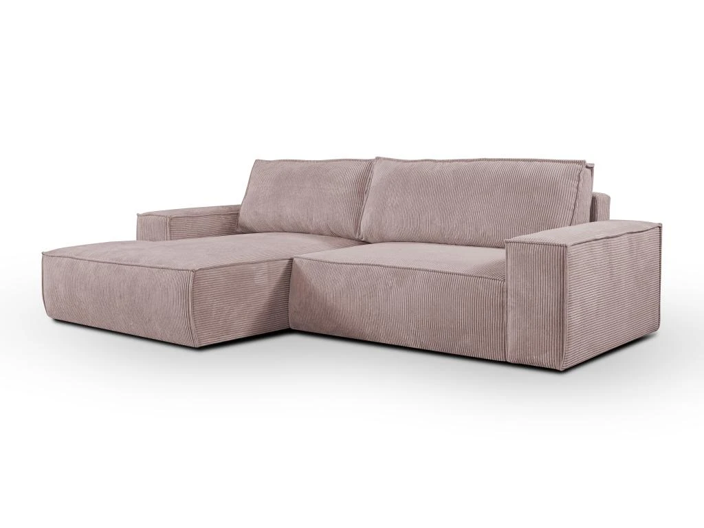 Canapé D'angle Convertible En Velours Côtelé Rose AMELIA De Pascal Morabito - Angle Gauche 2 Canapé D'angle Convertible En Velours Côtelé Rose AMELIA De Pascal Morabito - Angle Gauche – Image 2