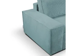 Canapé D'angle Convertible En Velours Côtelé Bleu Clair AMELIA De Pascal Morabito - Angle Droit -Canapé Soldes Boutique canape 487203