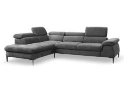 Canapé Grand Angle Convertible En Velours Anthracite SEPINA De PASCAL MORABITO - Angle Gauche -Canapé Soldes Boutique canape 487237