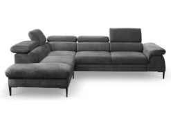 Canapé Grand Angle Convertible En Velours Anthracite SEPINA De PASCAL MORABITO - Angle Gauche -Canapé Soldes Boutique canape 487239