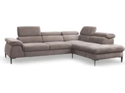 Canapé Grand Angle Convertible En Velours Taupe SEPINA De PASCAL MORABITO - Angle Droit -Canapé Soldes Boutique canape 487253