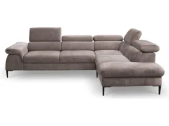 Canapé Grand Angle Convertible En Velours Taupe SEPINA De PASCAL MORABITO - Angle Droit -Canapé Soldes Boutique canape 487255