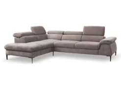 Canapé Grand Angle Convertible En Velours Taupe SEPINA De PASCAL MORABITO - Angle Gauche -Canapé Soldes Boutique canape 487267