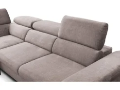 Canapé Grand Angle Convertible En Velours Taupe SEPINA De PASCAL MORABITO - Angle Gauche -Canapé Soldes Boutique canape 487271