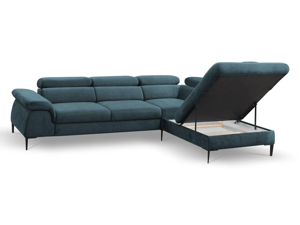 Canapé Grand Angle Convertible En Velours Bleu Nuit SEPINA De PASCAL MORABITO - Angle Droit 6 Canapé Grand Angle Convertible En Velours Bleu Nuit SEPINA De PASCAL MORABITO - Angle Droit – Image 6