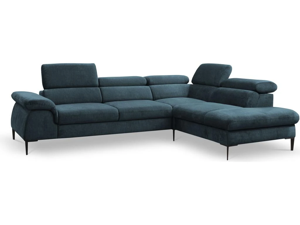 Canapé Grand Angle Convertible En Velours Bleu Nuit SEPINA De PASCAL MORABITO - Angle Droit 3 Canapé Grand Angle Convertible En Velours Bleu Nuit SEPINA De PASCAL MORABITO - Angle Droit – Image 3