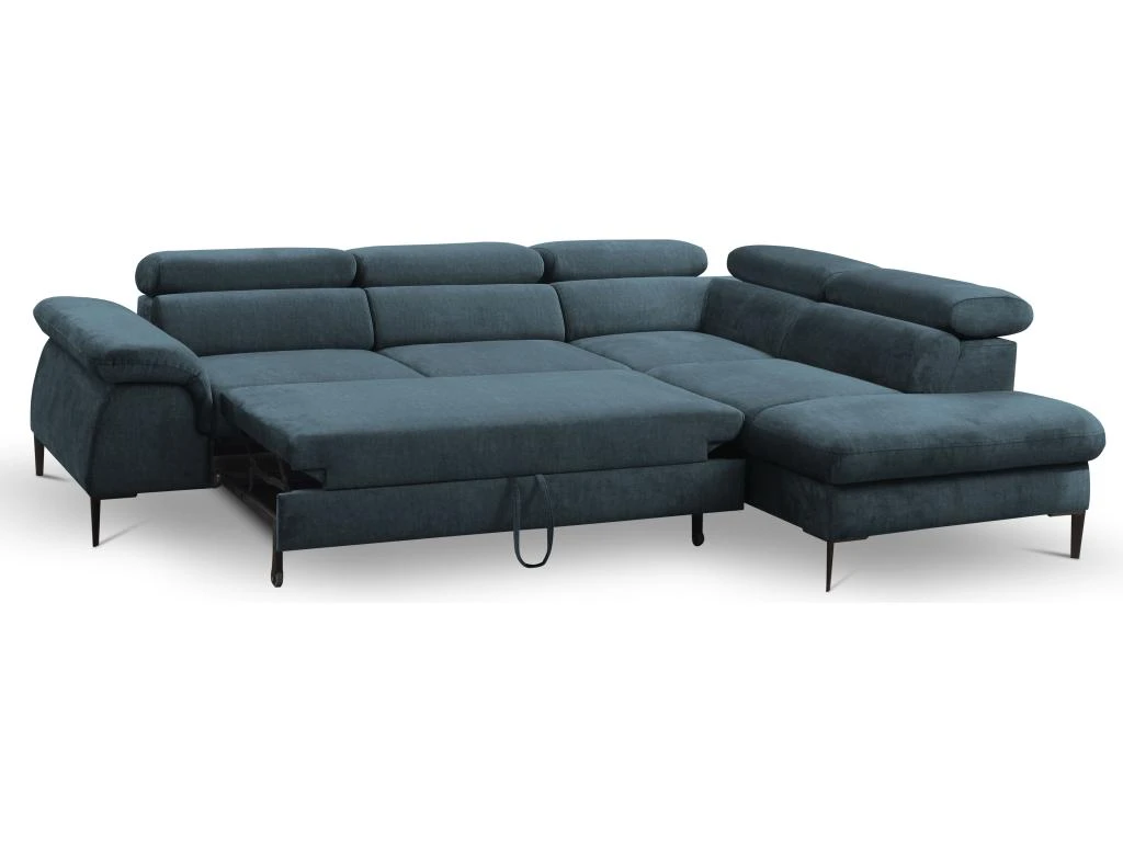 Canapé Grand Angle Convertible En Velours Bleu Nuit SEPINA De PASCAL MORABITO - Angle Droit 5 Canapé Grand Angle Convertible En Velours Bleu Nuit SEPINA De PASCAL MORABITO - Angle Droit – Image 5