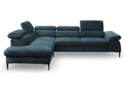 Canapé Grand Angle Convertible En Velours Bleu Nuit SEPINA De PASCAL MORABITO - Angle Gauche -Canapé Soldes Boutique canape 487303