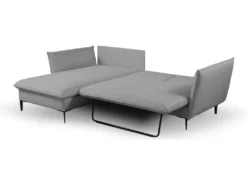 Canapé D'angle Convertible En Tissu Gris LAZARE De PASCAL MORABITO - Angle Gauche -Canapé Soldes Boutique canape 487323