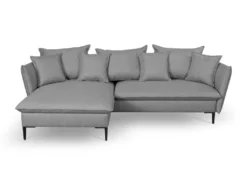 Canapé D'angle Convertible En Tissu Gris LAZARE De PASCAL MORABITO - Angle Gauche -Canapé Soldes Boutique canape 487327