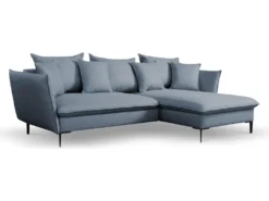 Canapé D'angle Convertible En Tissu Bleu Marine LAZARE De PASCAL MORABITO - Angle Droit -Canapé Soldes Boutique canape 487333