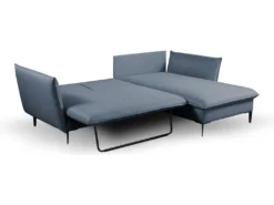 Canapé D'angle Convertible En Tissu Bleu Marine LAZARE De PASCAL MORABITO - Angle Droit -Canapé Soldes Boutique canape 487339