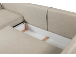 Canapé D'angle Convertible En Tissu Beige LAZARE De PASCAL MORABITO - Angle Gauche -Canapé Soldes Boutique canape 487379