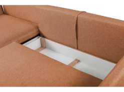 Canapé D'angle Convertible En Tissu Orange LAZARE De PASCAL MORABITO - Angle Gauche -Canapé Soldes Boutique canape 487405