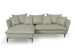 Canapé D'angle Convertible En Tissu Vert Clair LAZARE De PASCAL MORABITO - Angle Gauche -Canapé Soldes Boutique canape 487425